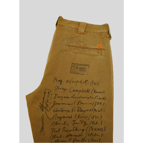 NWT P's PRESIDENT'S KHAKI GABARDINE PATCH EMBROIDERY PANTS Size 34 - Picture 5 of 9